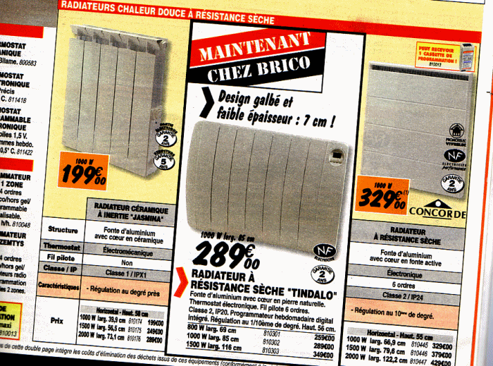 Page chauffage du catalogue