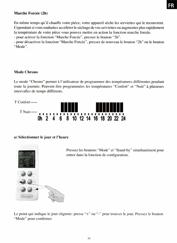 La télécommande Delonghi