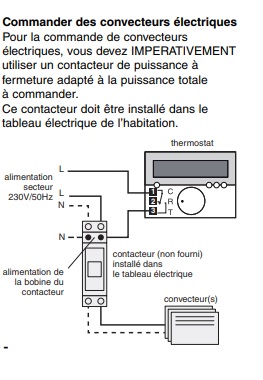 Branchement du thermostat Deltia sur un radiateur électrique