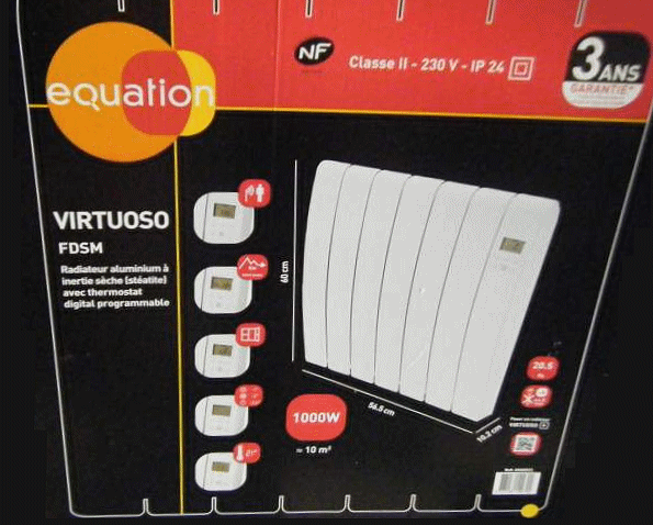 Radiateur à inertie sèche Equation Virtuoso