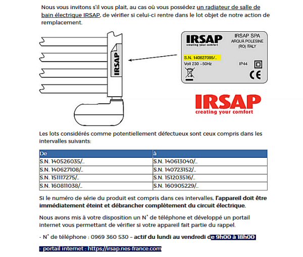 Numéros rappelés