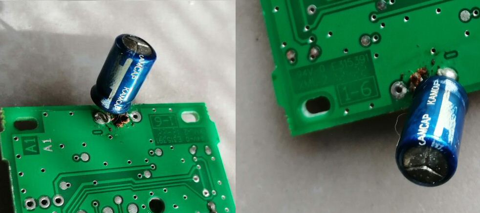 carte du thermostat en panne