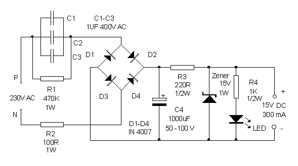 Alimentation capacitive de radiateur électrique