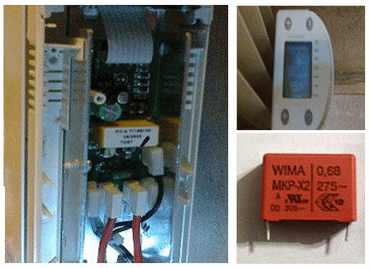 remplacement du condensateur d'alimentation d'un thermostat