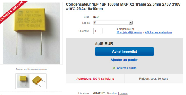 condensateur 1 µF MKP X2