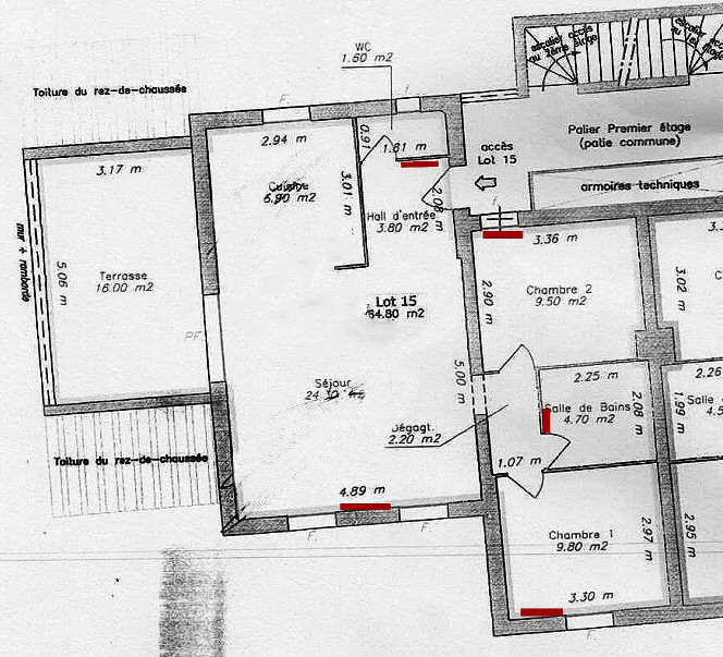 Placement des radiateurs sur le plan d'une maison