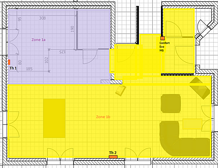 Plan du chauffage au RDC