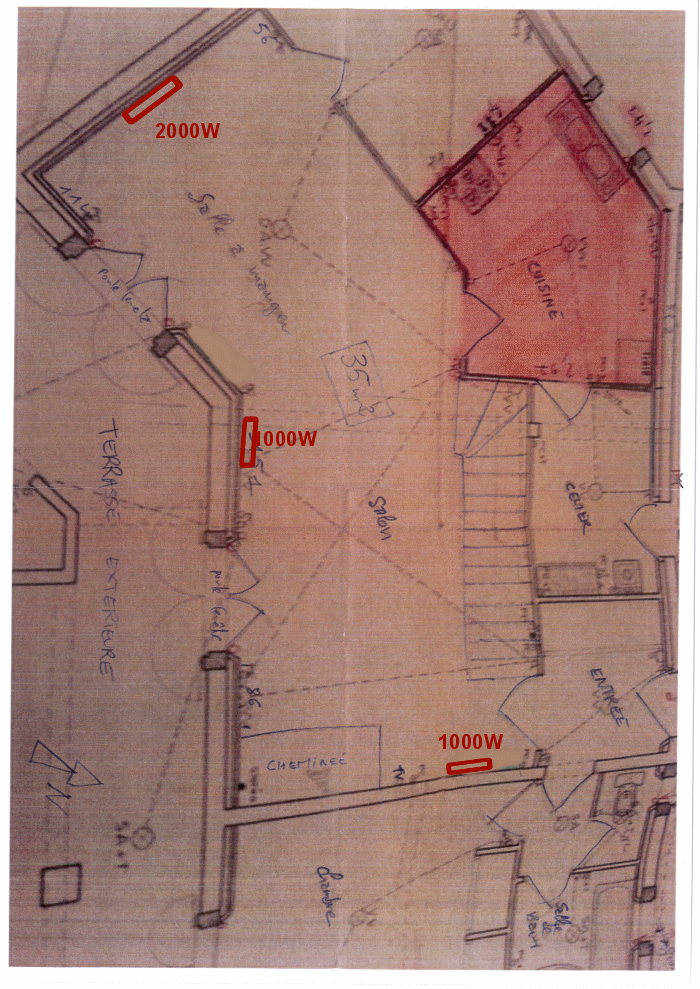 Chauffe d'une pièce de 35M²