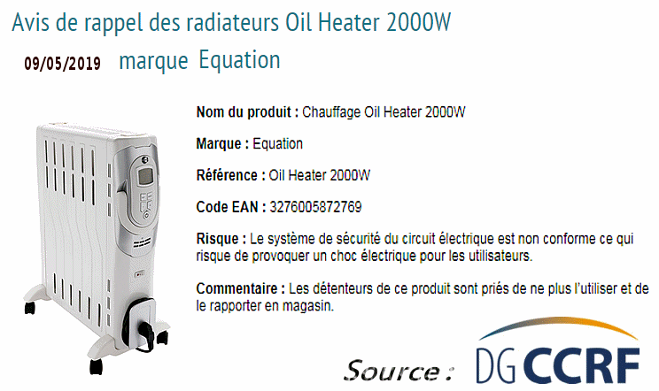 Bain d'huile de marque Equation