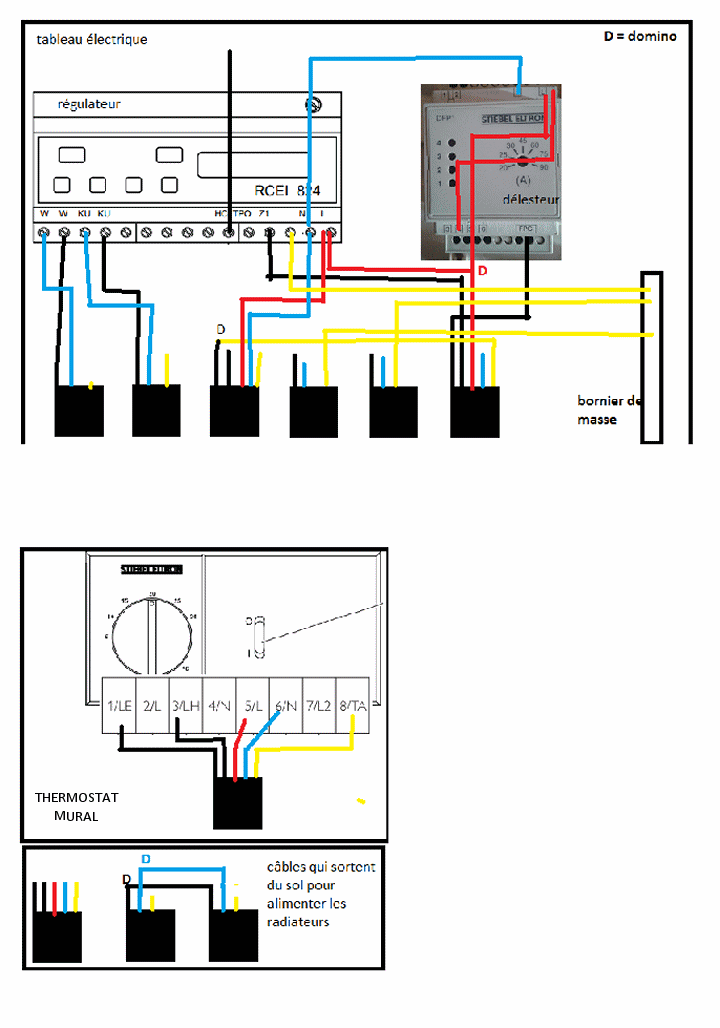 Schéma de câblage des radiateurs Stiebel Eltron