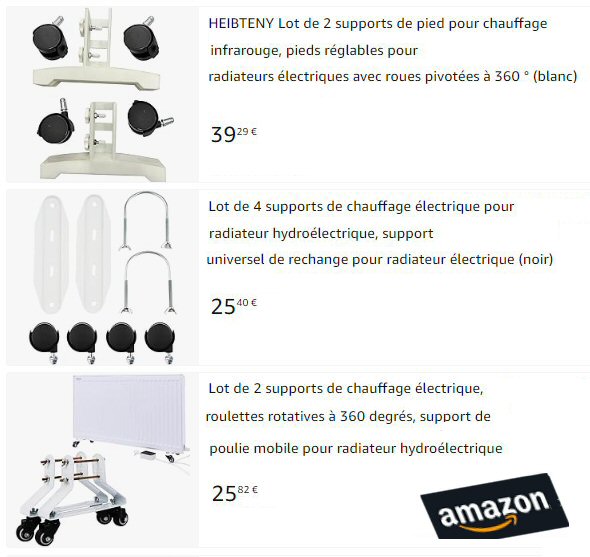 plusieurs types de supports vendus sur Amazon