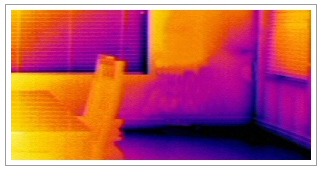 Vision infrarouge des températures à l'intérieur d'une maison