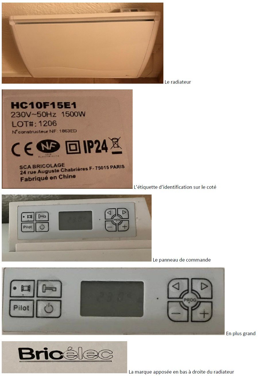 Identifier ce radiateur Bricélec