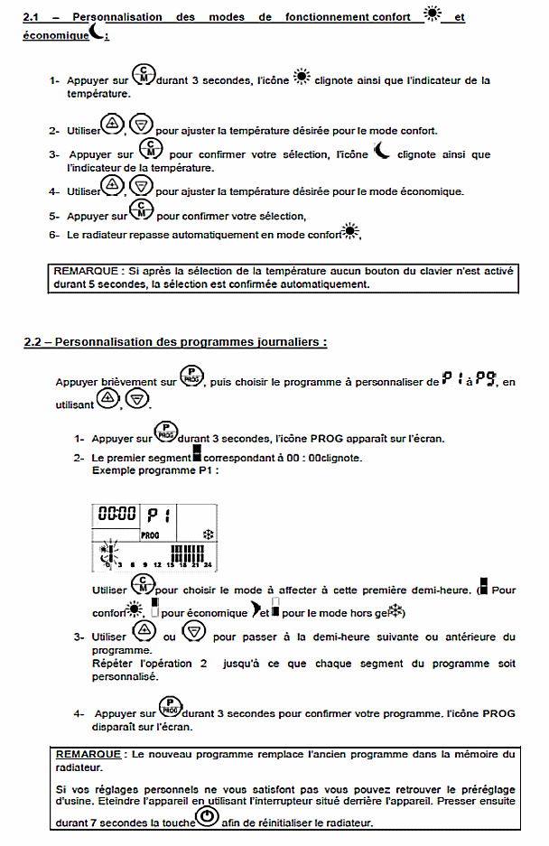 Manuel de programmation