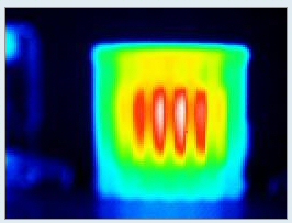 Thermographie en surface d'un radiateur inertie sèche