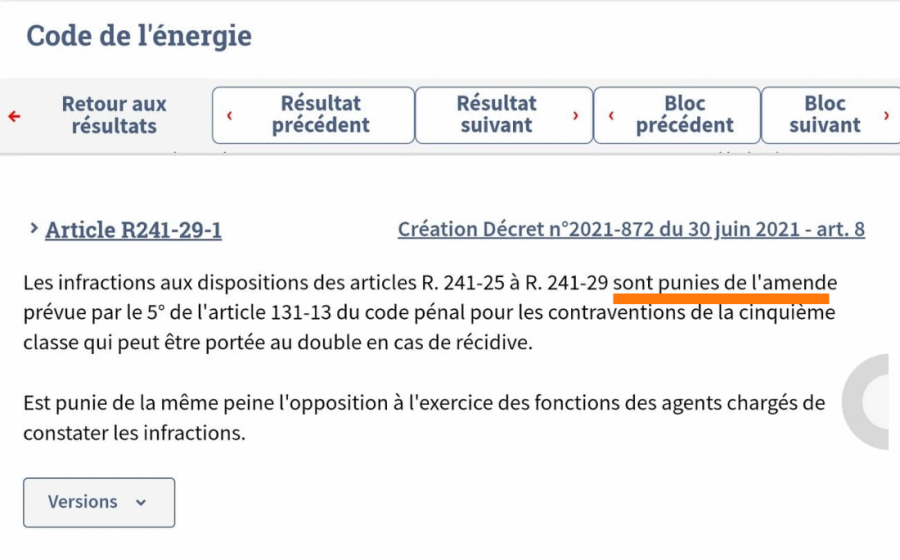 Code de l'énergie Article R241-29-1