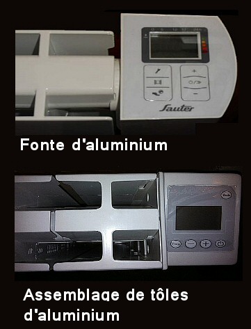 Diffrents radiateurs  inertie fluide en aluminium