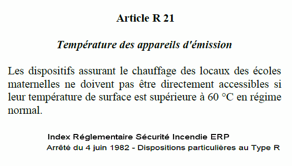 Article ou norme R21 pour le chauffage lectrique